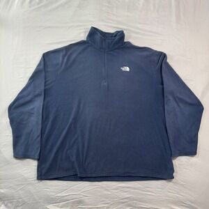 The North Face Mens XXL Navy Blue Quarter Zip Fleece Pullover Polartec Classic